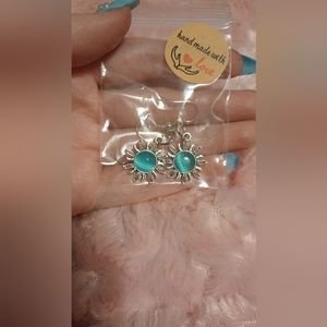Blue sun earrings